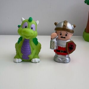 Fisher Price Little People Dragon & Knight Figure Set Medieval Toy